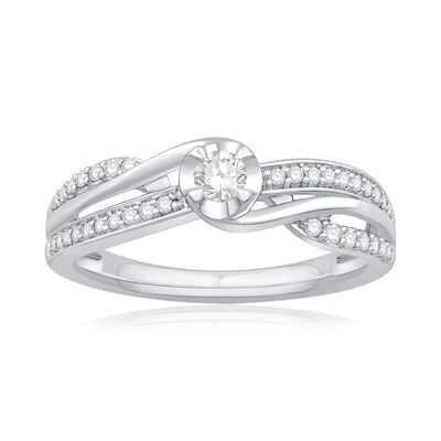 Diamond 1/3ctw. Crossover Promise Ring in Sterling Silver